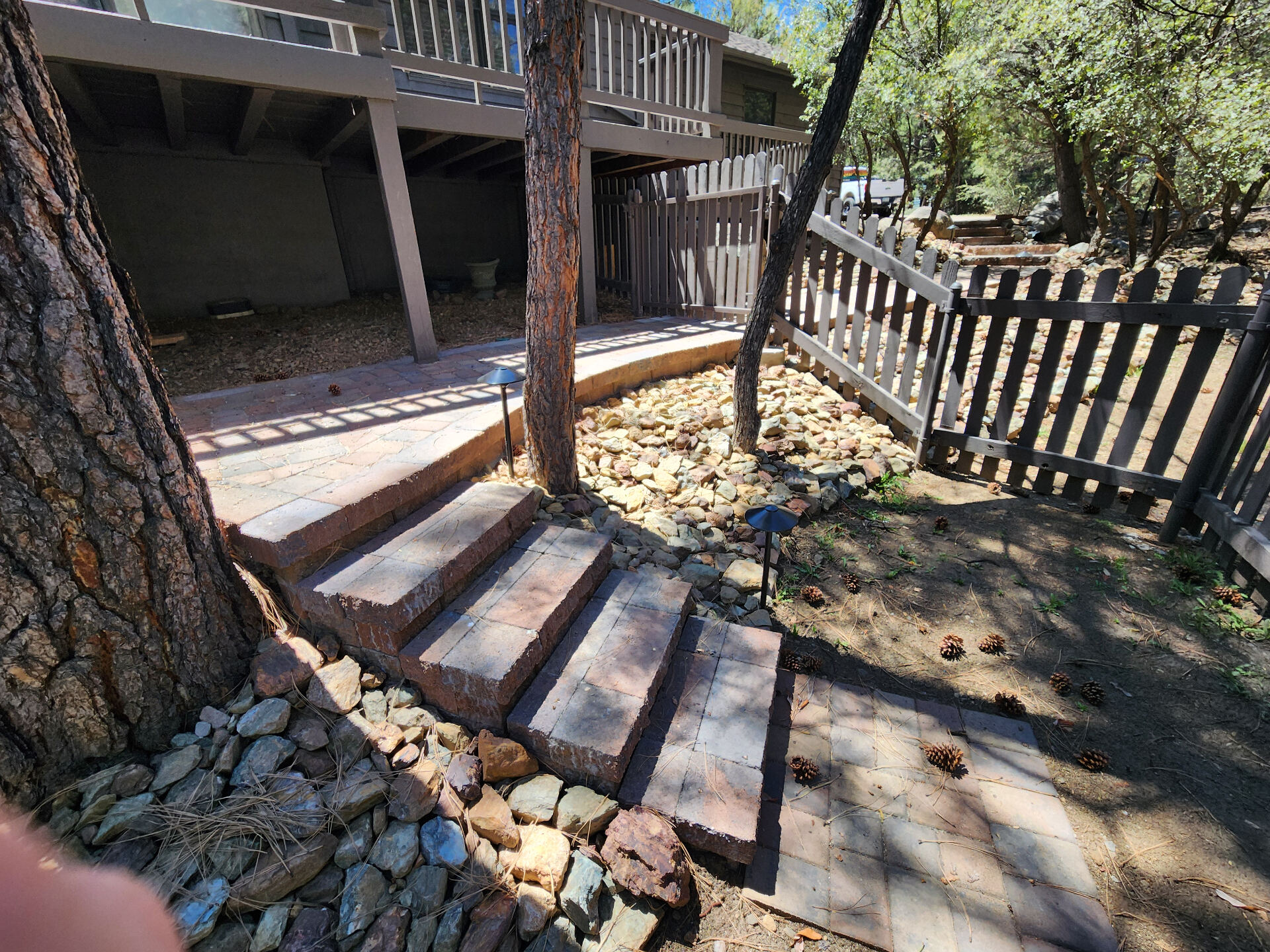 Block Stairs and Paver Pathway